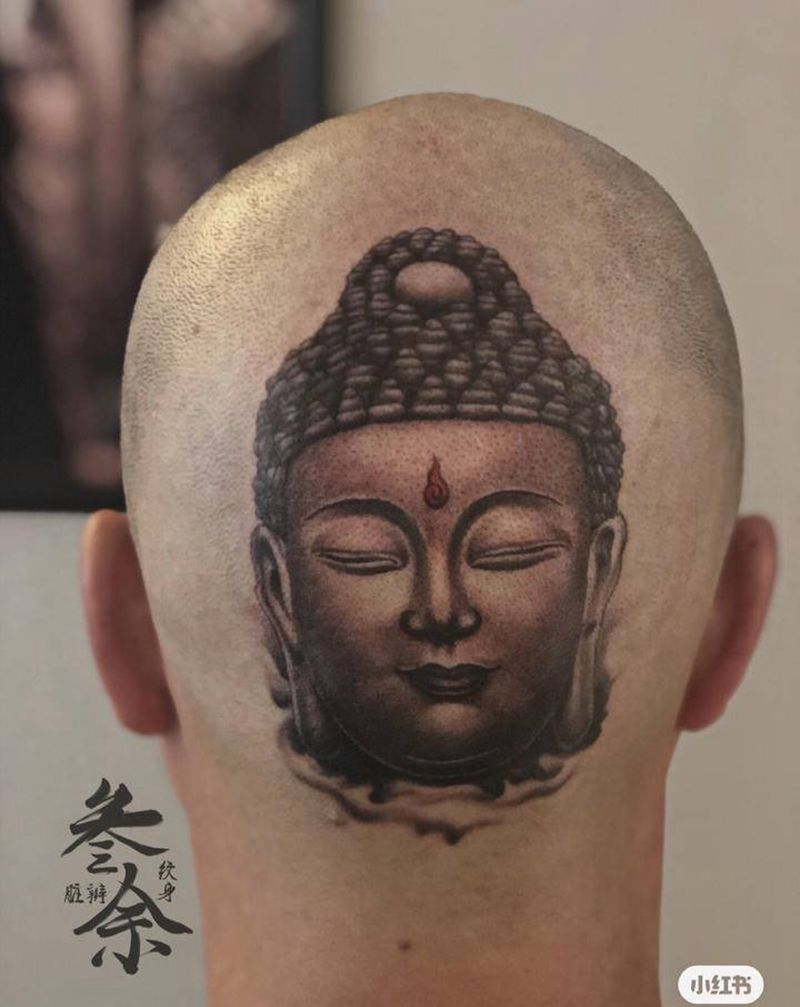 正儿八经的佛头纹身图片_老传统新传统纹身图案