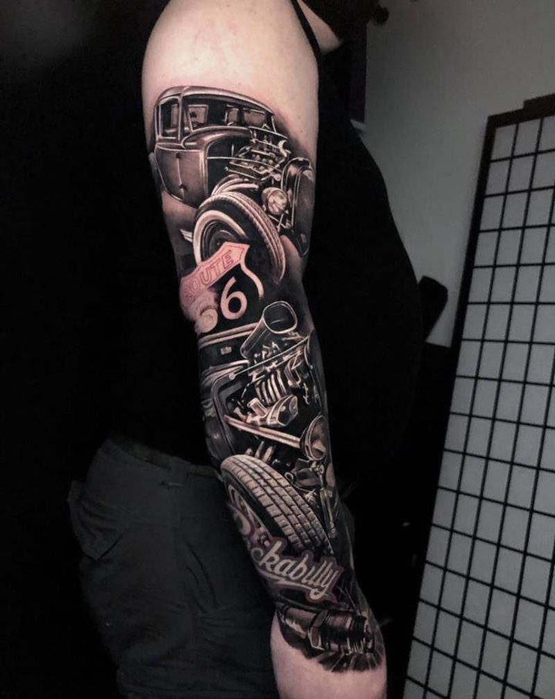 写实与涂鸦的碰撞纹身图片_手臂纹身图案