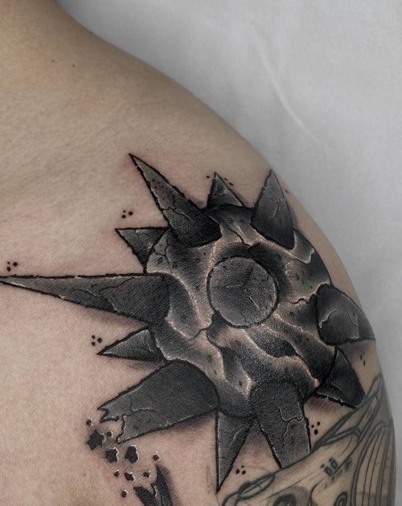 锤    未完纹身图片_肩部纹身图案