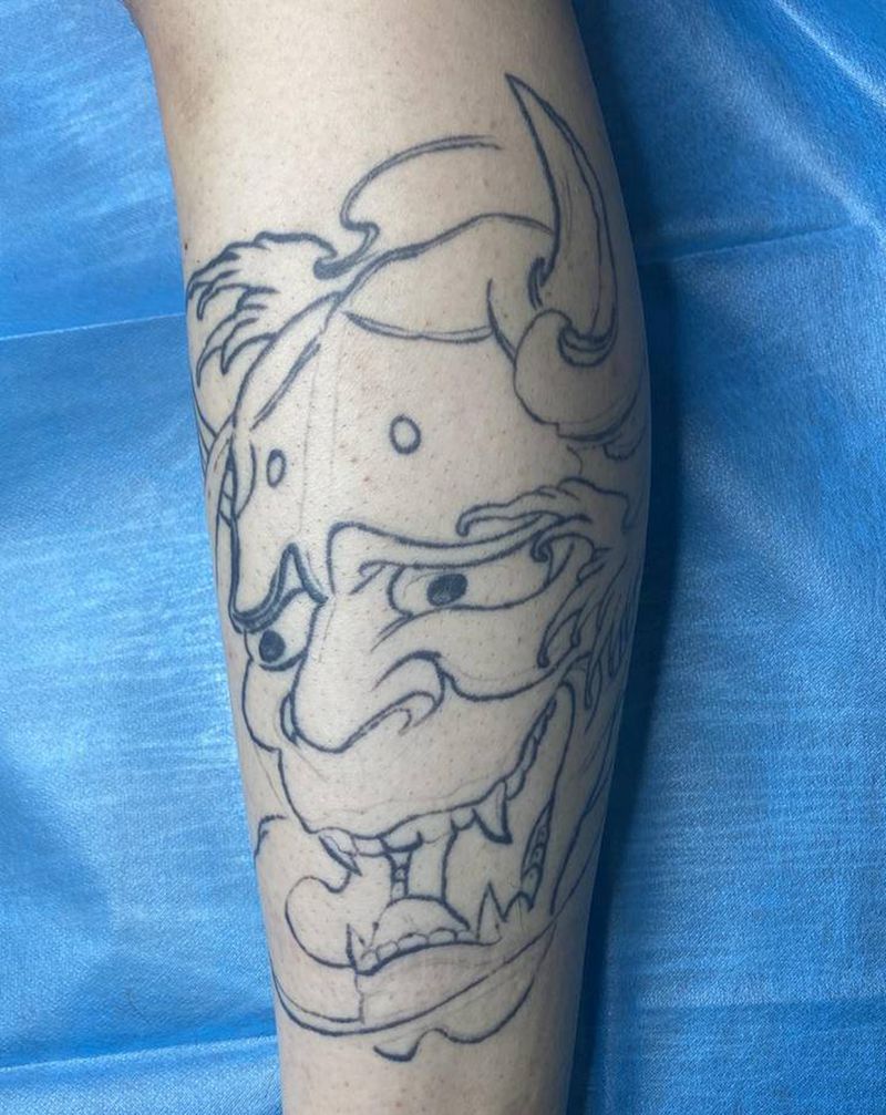 遮盖纹身图片_腿部纹身图案