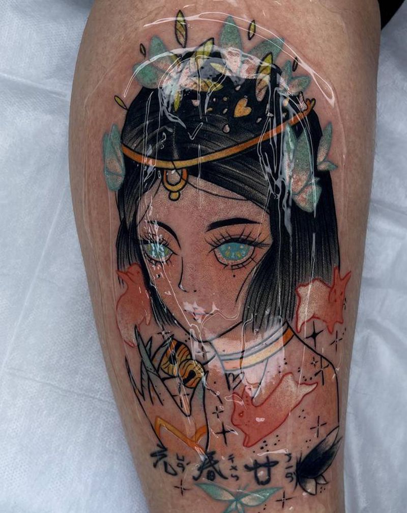 蝴蝶纹身图片_腿部New School纹身图案