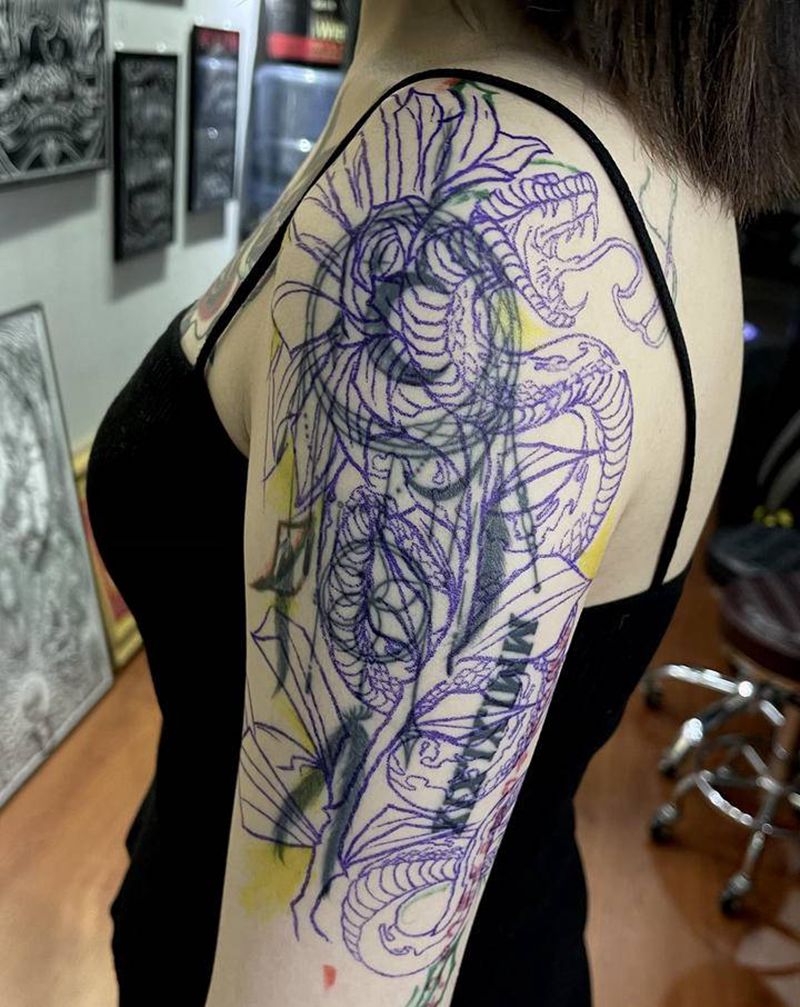 遮盖纹身图片_手臂New School纹身图案