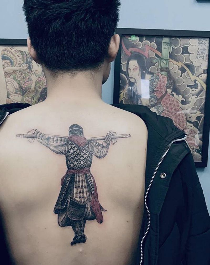 大话西游游游游纹身图片_背部纹身图案