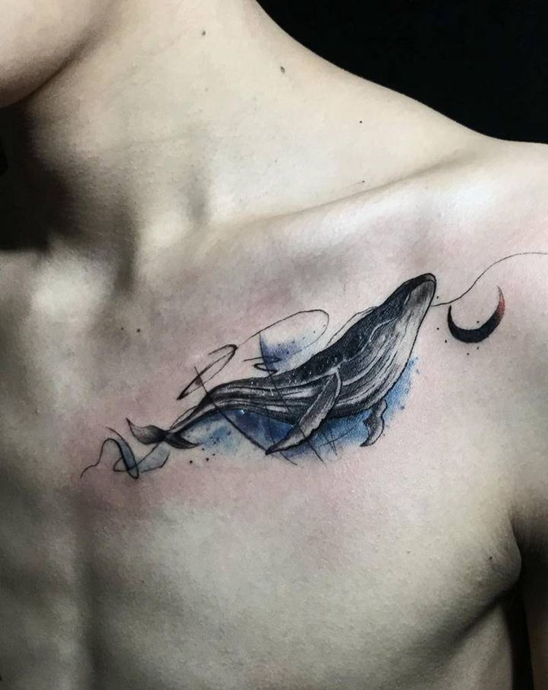 遮盖纹身图片_胸部纹身图案