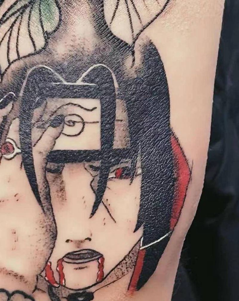 宇智波鼬纹身图片_手臂纹身图案