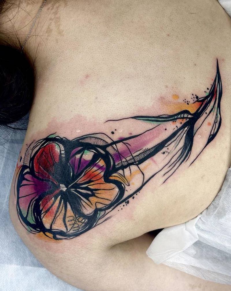 遮盖～纹身图片_肩部水墨纹身图案