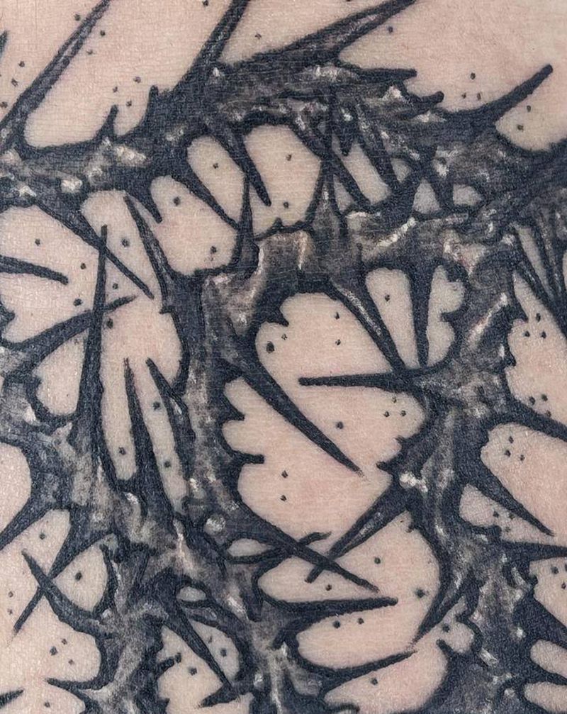 刺的世界纹身图片_腿部纹身图案