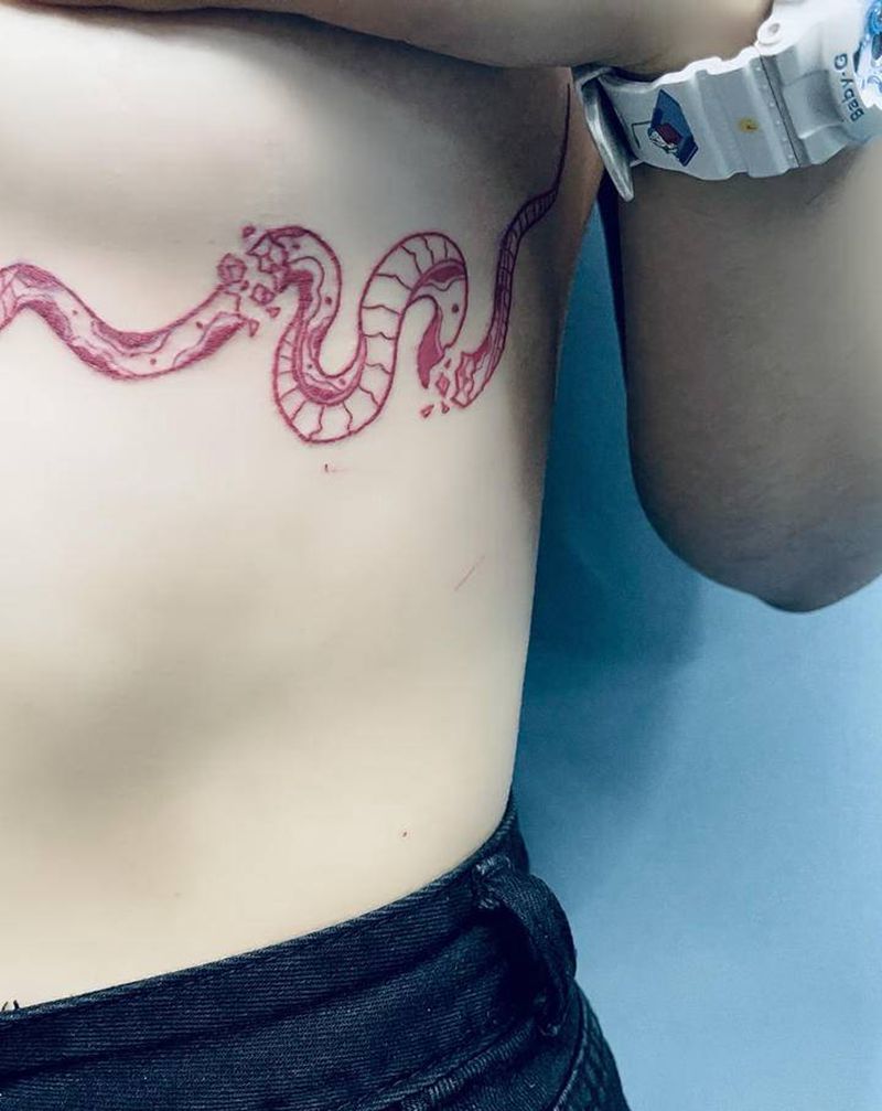 嘶嘶嘶纹身图片_胸部纹身图案