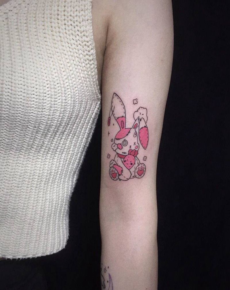 小兔纹身图片_手臂纹身图案