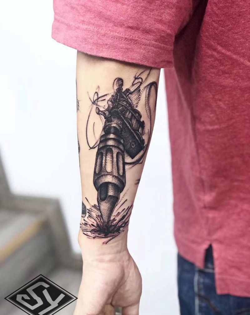 纹身机纹身图片_手臂纹身图案