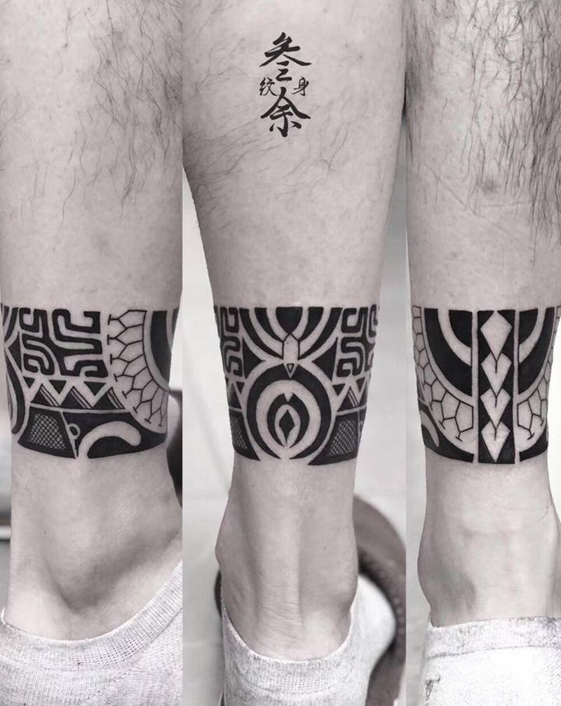 脚环纹身图片_脚部纹身图案