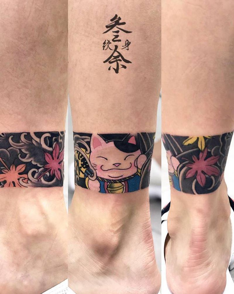 脚环纹身图片_脚部纹身图案