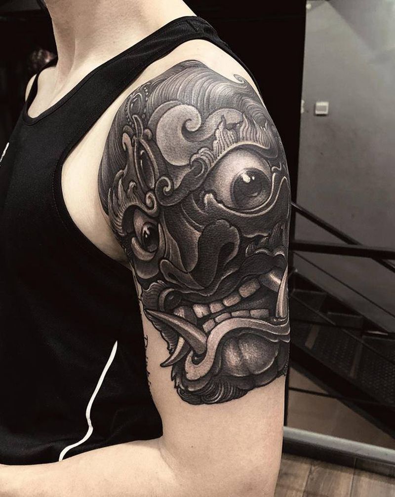 巴龙纹身图片_手臂新传统纹身图案