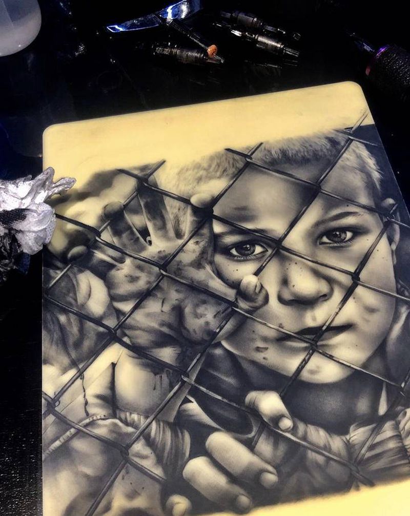 练习皮纹身图片_欧美写实纹身图案