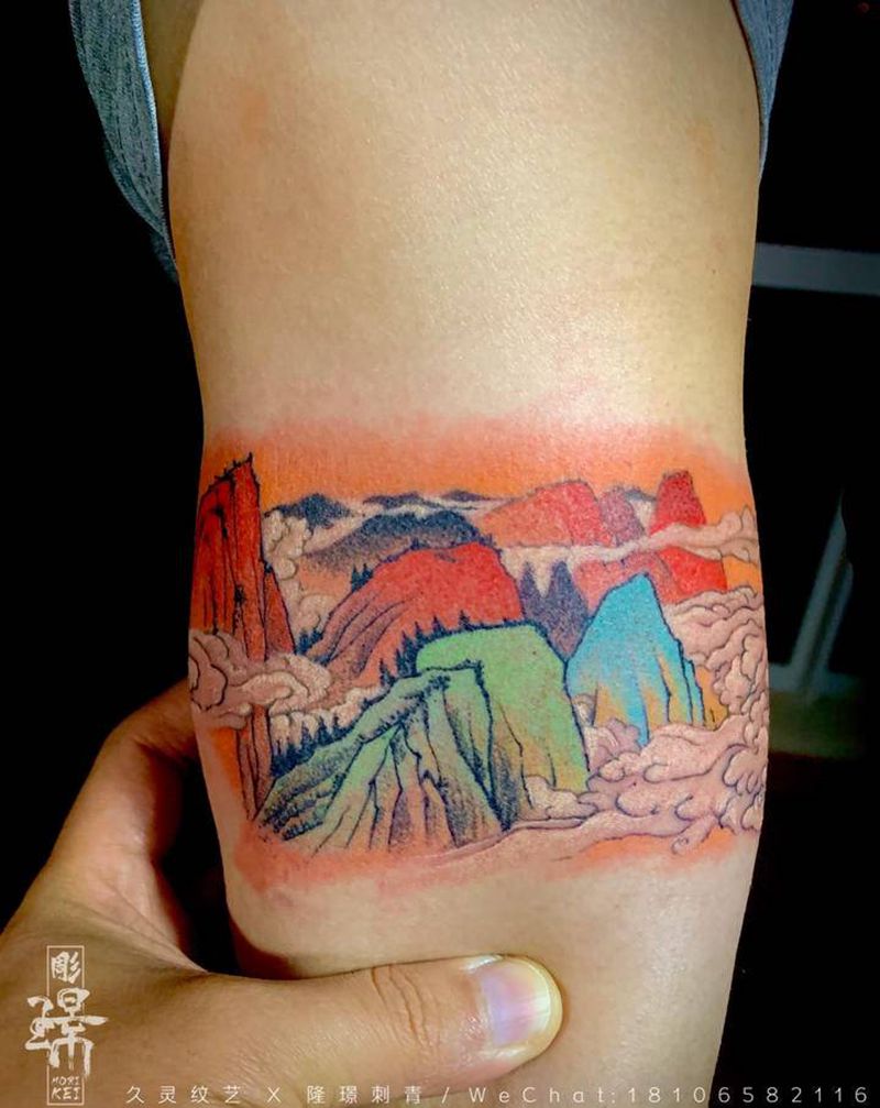 水墨风格纹身图片_手臂水墨纹身图案