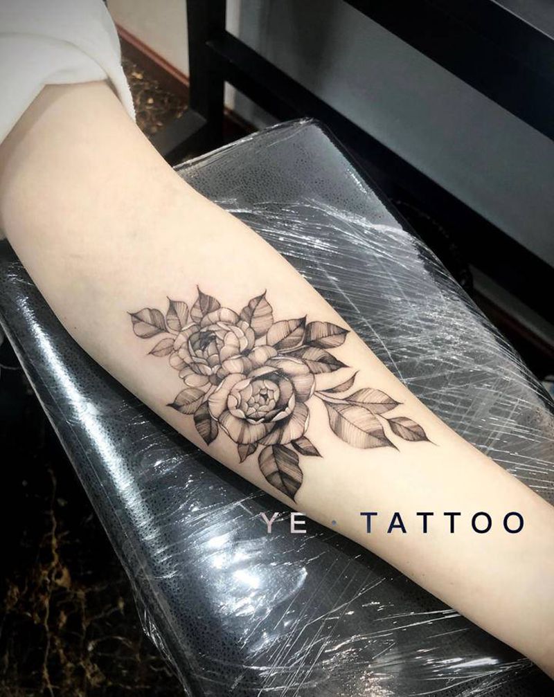 素花纹身图片_手臂纹身图案