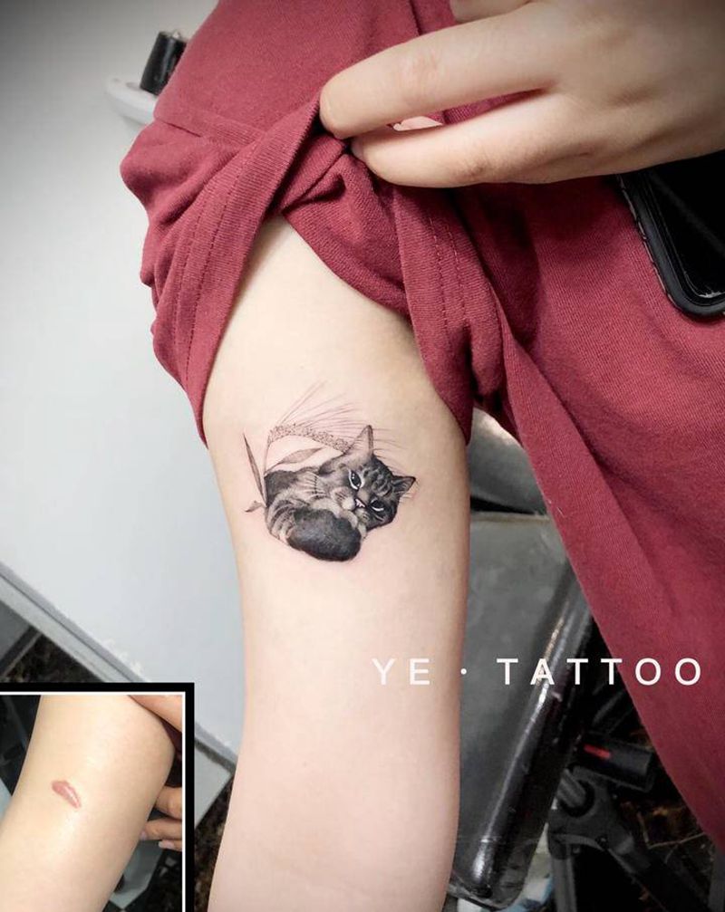 遮盖小疤痕纹身图片_手臂纹身图案
