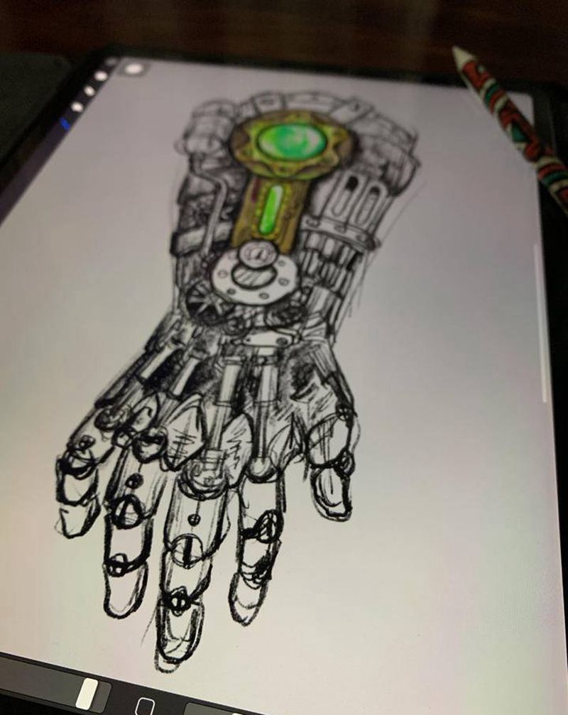 蒸汽朋克花臂纹身图片_手臂欧美写实纹身图案