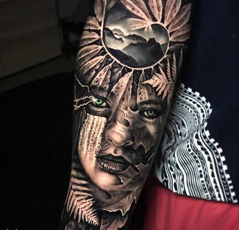 欧美纹身图片_手臂欧美写实纹身图案