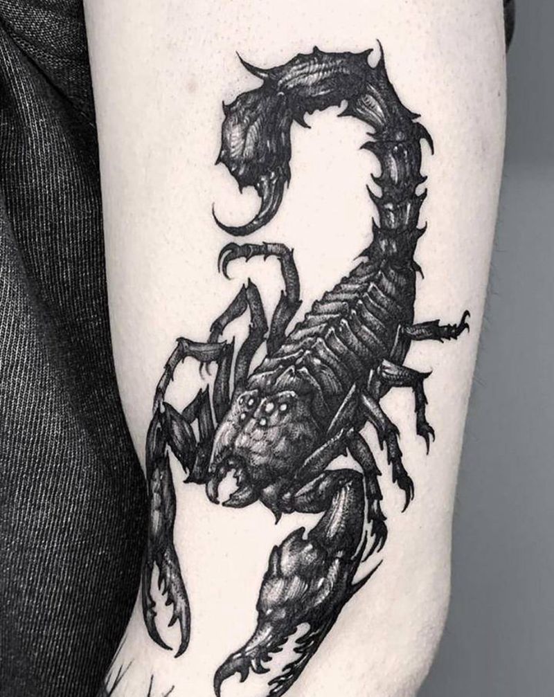 蝎子纹身图片_手臂New School纹身图案