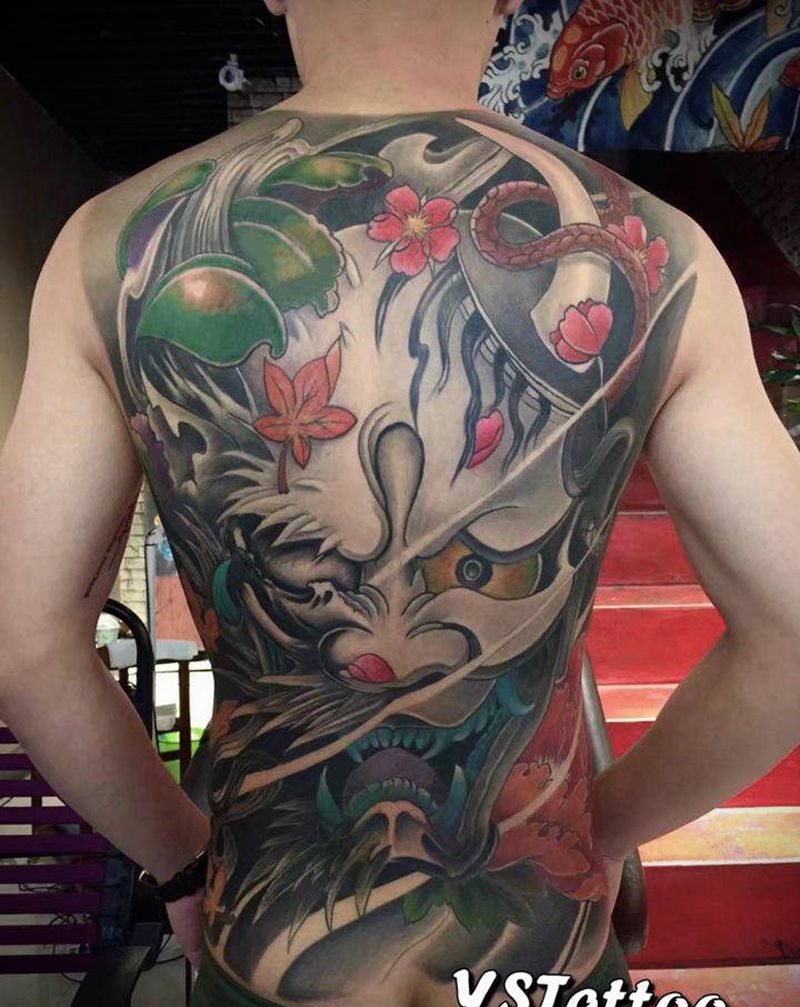 般若纹身图片_背部纹身图案