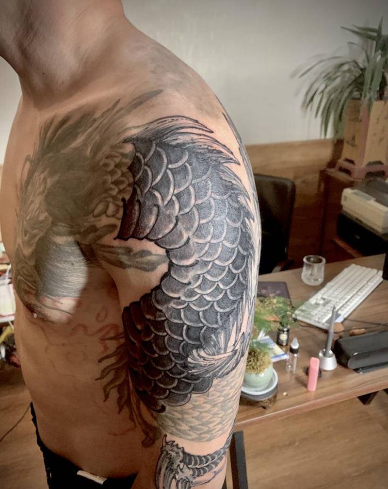 遮盖修改老纹身纹身图片_手臂背部新传统纹身图案