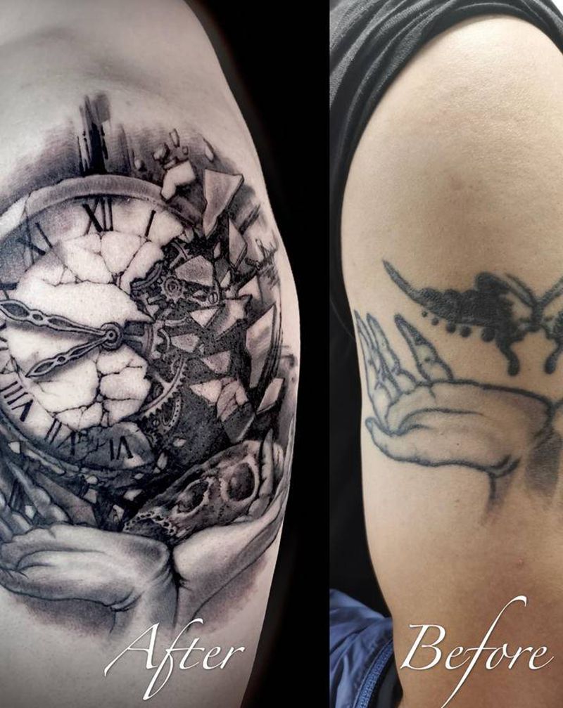 欧美-遮盖纹身图片_手臂欧美写实纹身图案