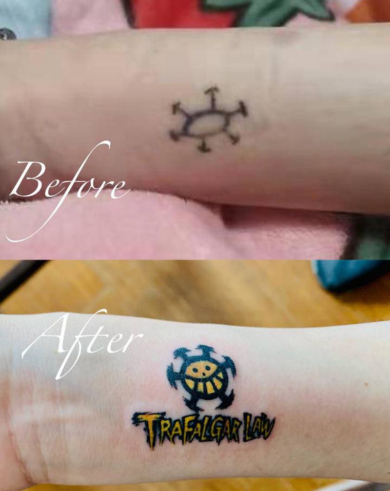 再小的遮盖也需要心思纹身图片_手臂水彩纹身图案