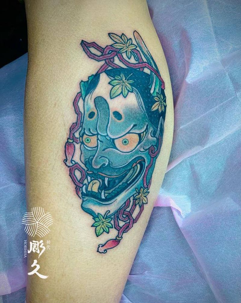 老传统小图纹身图片_脚部老传统般若纹身图案