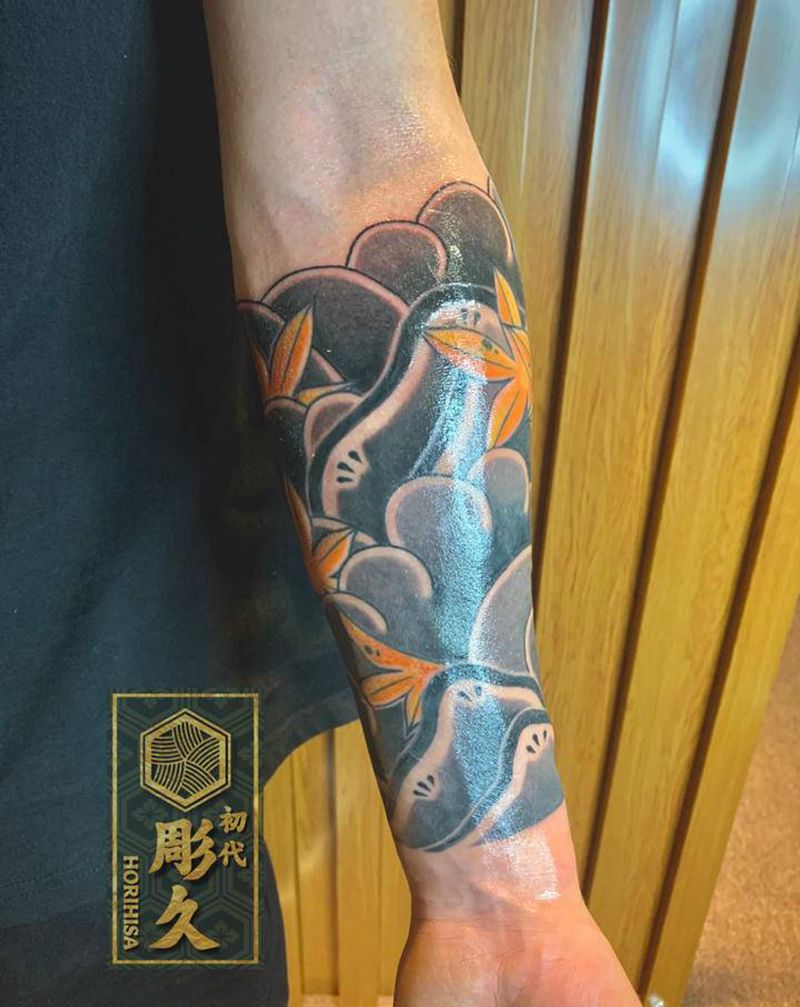 老传统袖套纹身图片_手臂老传统纹身图案