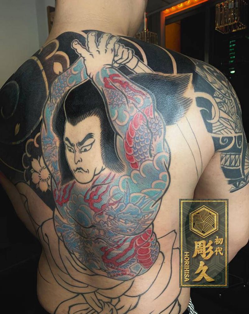 九纹龙史进，未完待续纹身图片_背部老传统纹身图案