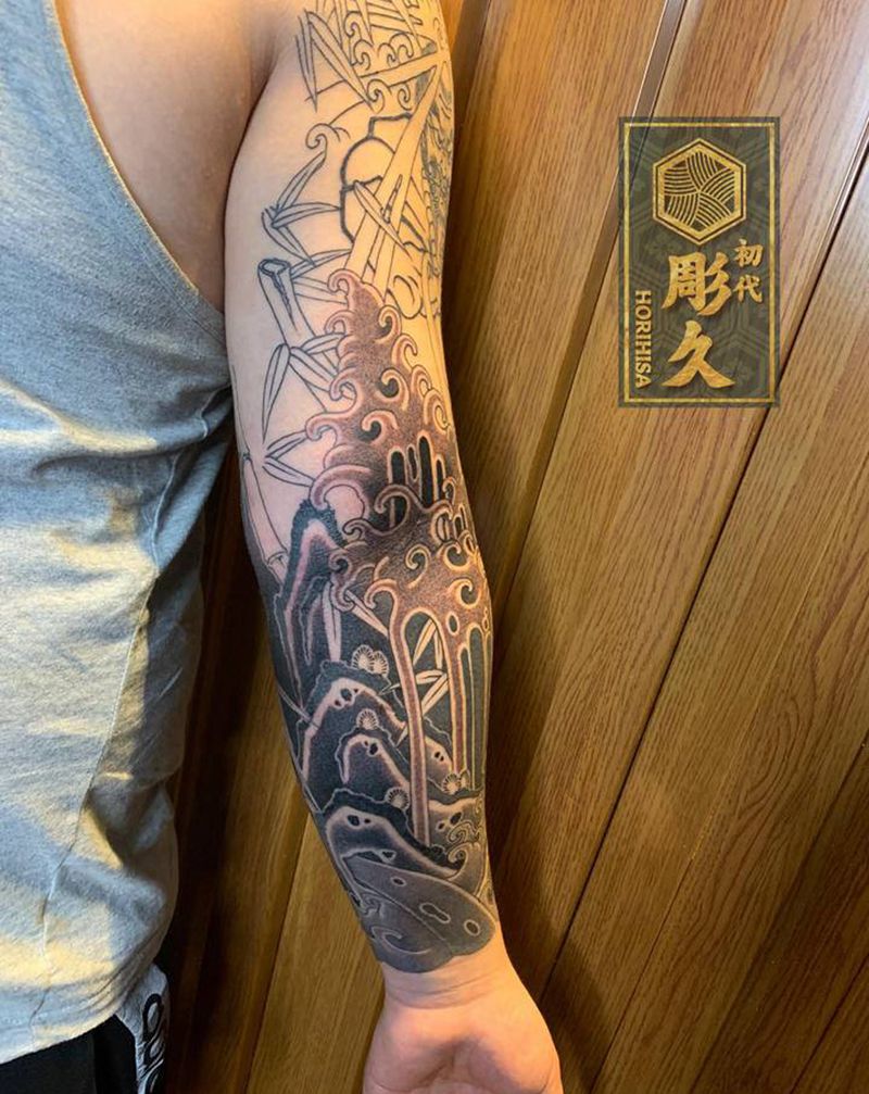 原创日式传统纹身图片_手臂老传统纹身图案