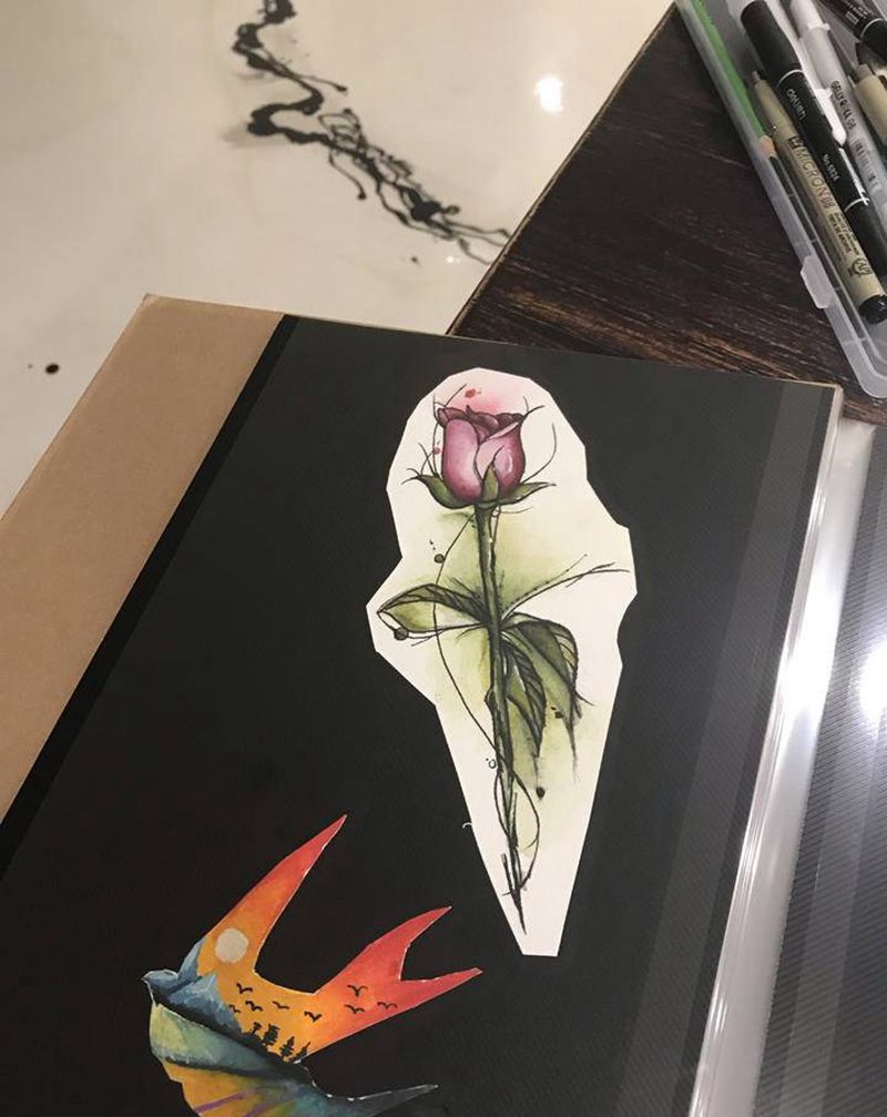 水彩纹身图片_水彩纹身图案