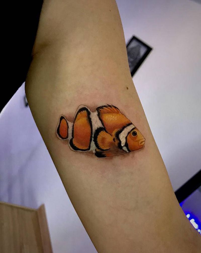 小丑鱼纹身图片_New School纹身图案