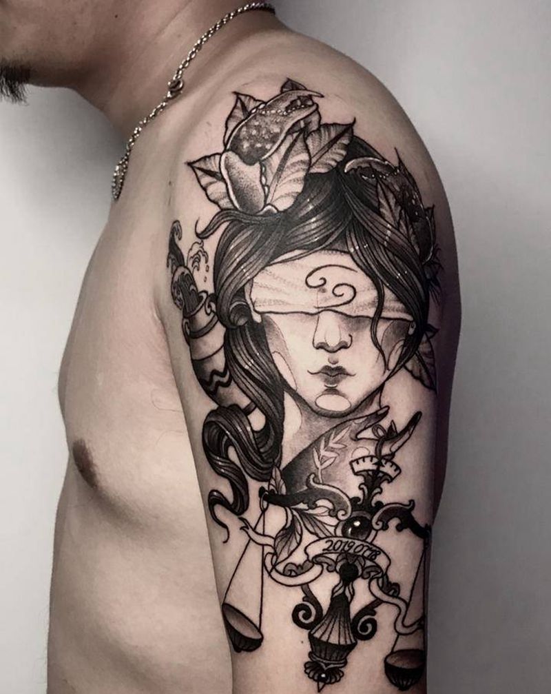 家人星座元素纹身图片_手臂点刺纹身图案