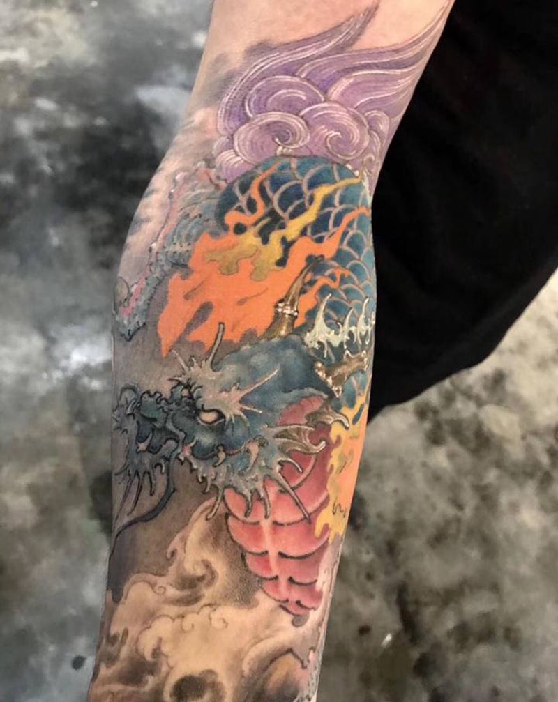 《中華瑞獸 雍容華貴》纹身图片_手臂新传统纹身图案