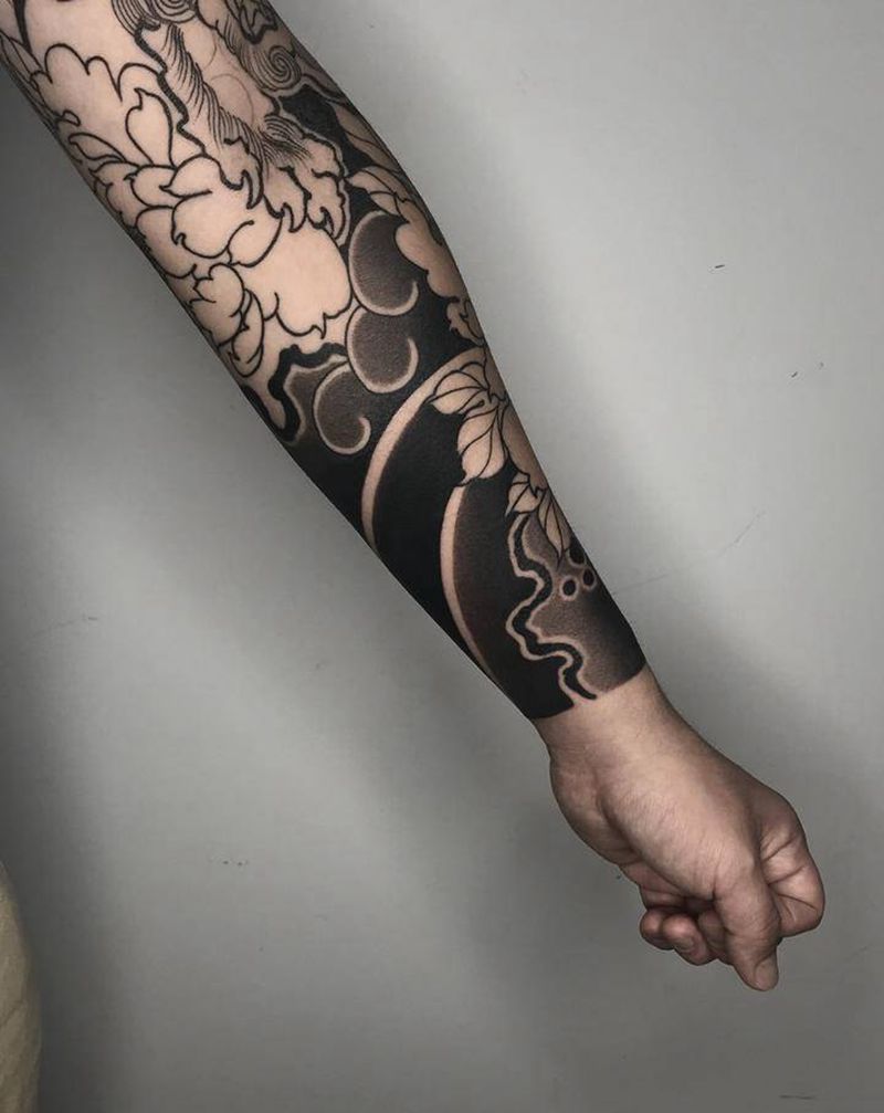 传统花臂纹身图片_手臂新传统老传统纹身图案