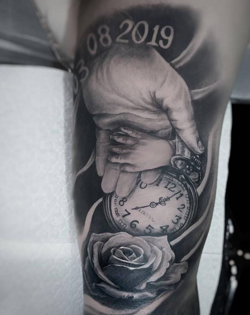 父爱纹身图片_手臂欧美写实纹身图案