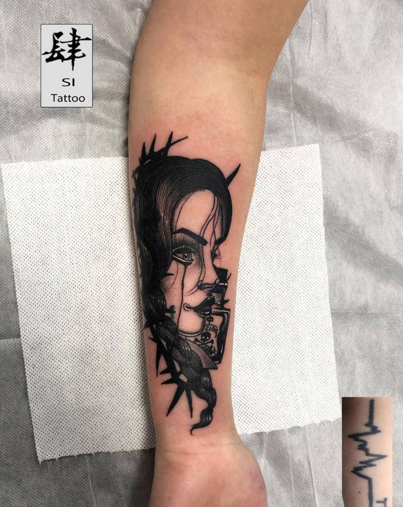 暗黑小图纹身图片_手臂New School新传统纹身图案