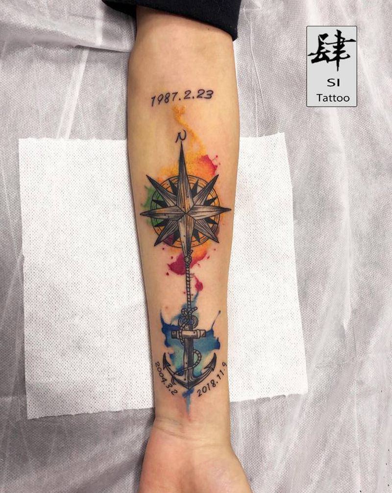 水彩纹身图片_手臂水墨水彩纹身图案