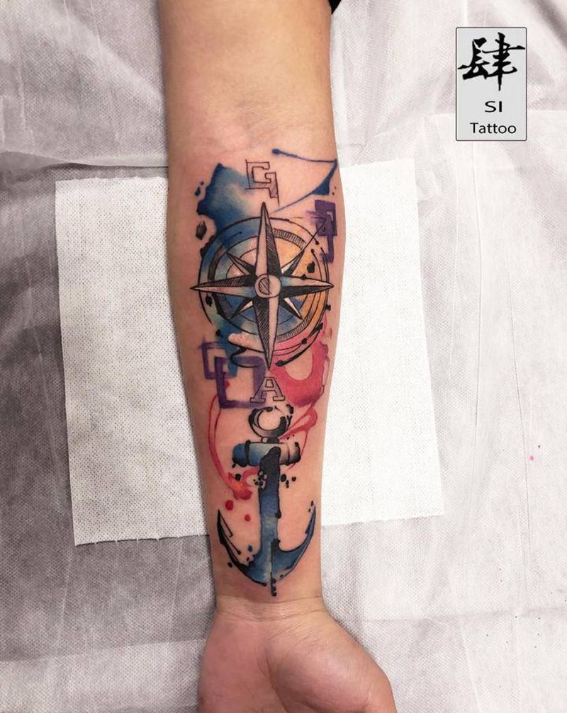 水彩纹身图片_手臂水彩水墨纹身图案