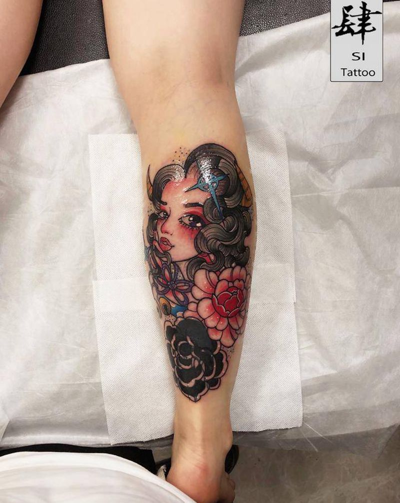 newschool纹身图片_腿部New School纹身图案