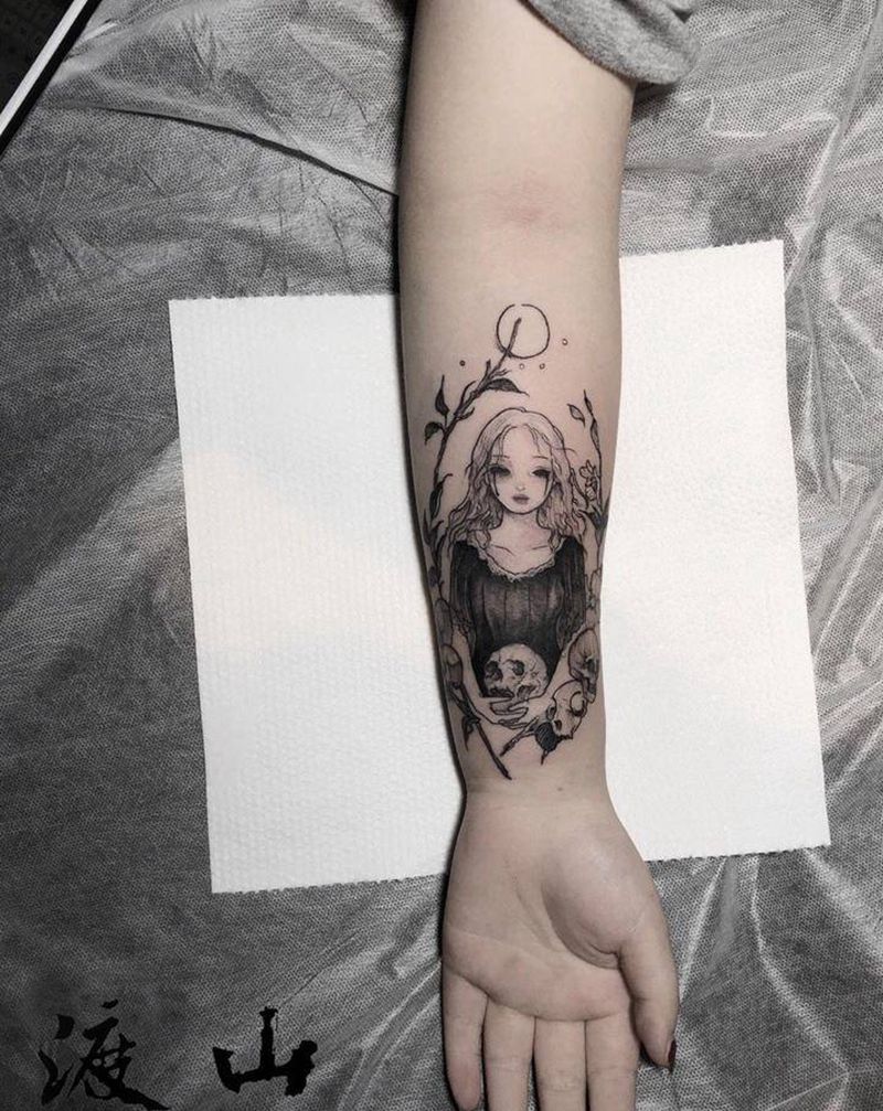 暗黑小图纹身图片_手臂暗黑风纹身图案