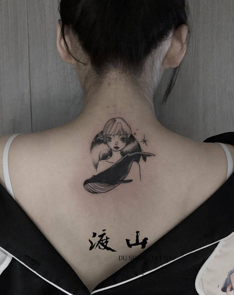 暗黑纹身图片_背部暗黑风纹身图案