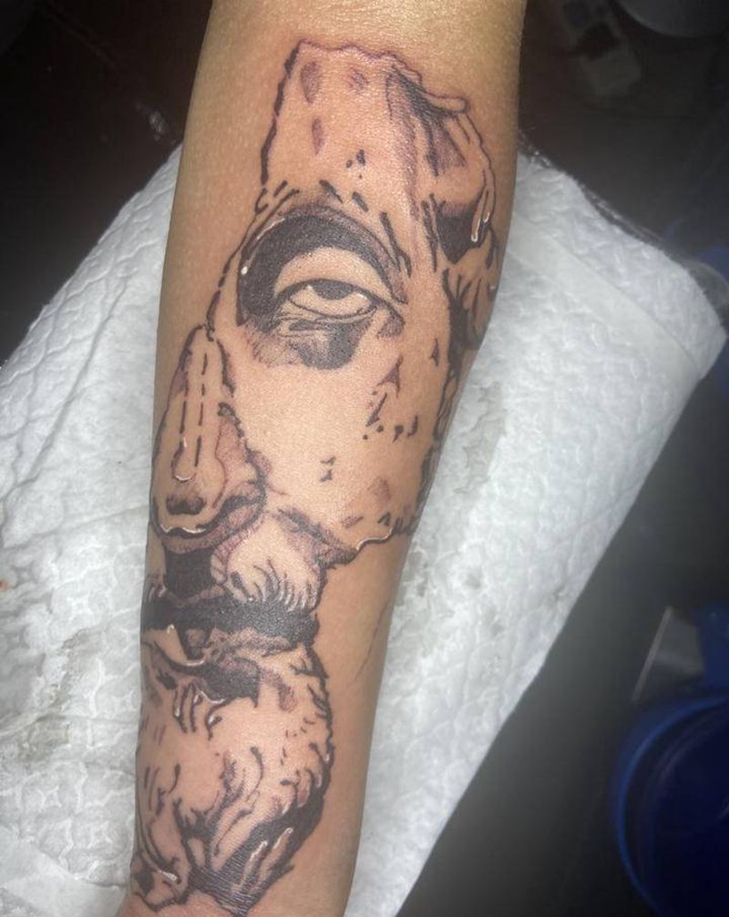 波塞冬纹身图片_手臂欧美写实纹身图案