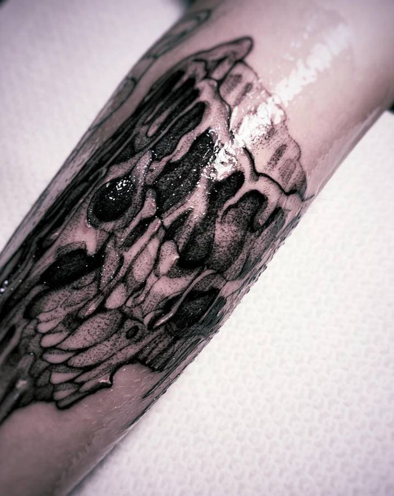 骷髅纹身图片_手臂欧美写实纹身图案