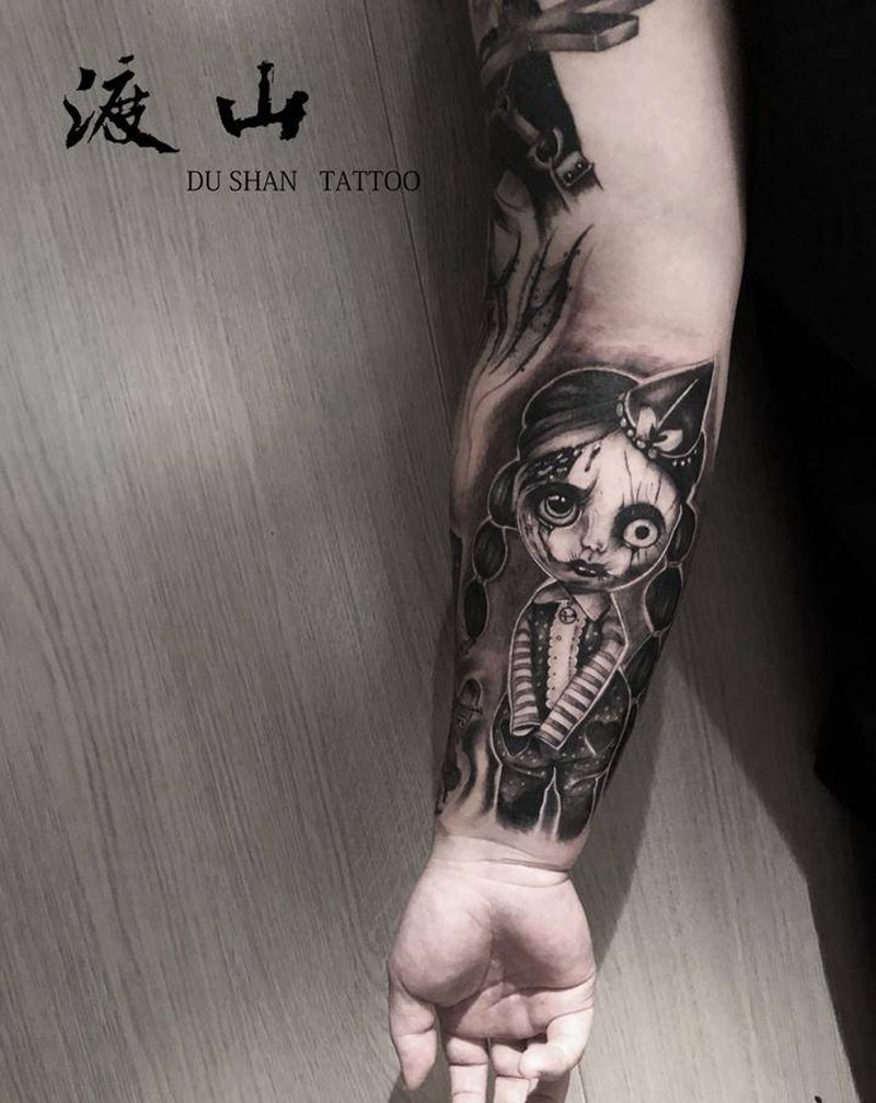▪️暗黑系花臂▪️纹身图片_手臂New School暗黑系纹身图案