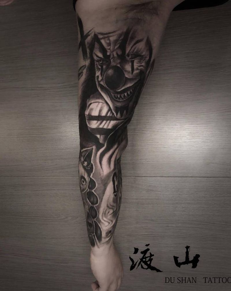 暗黑花臂纹身图片_手臂欧美写实暗黑纹身图案