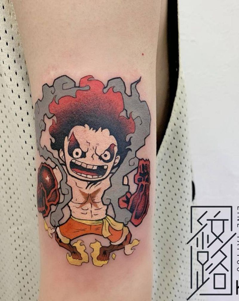 海賊王纹身图片_手臂New School動漫纹身图案