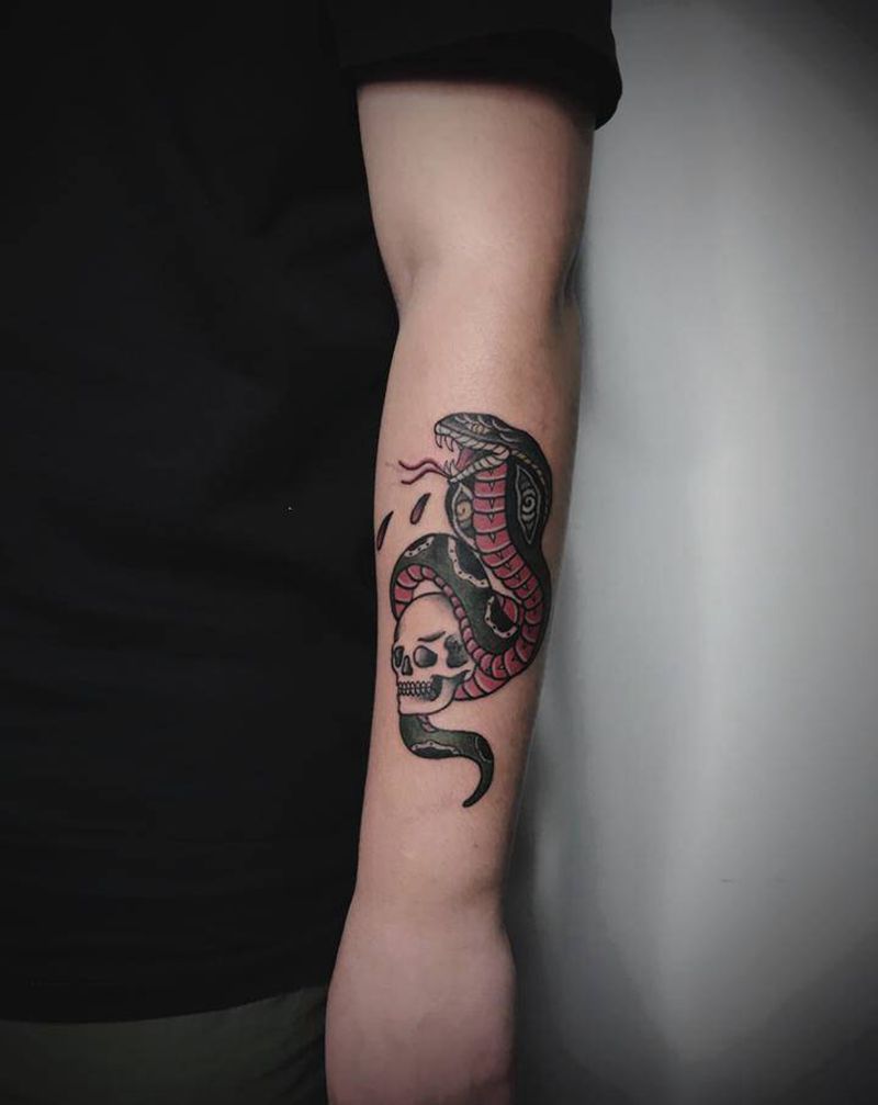 old school蛇纹身图片_Old School纹身图案